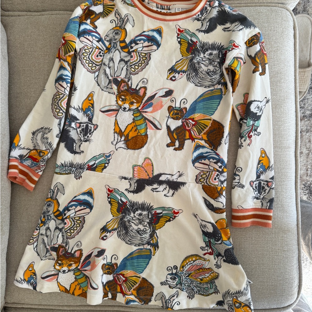 Molo Orange and Blue Long Sleeve Tee with Cartoon Print (5-7 years old)